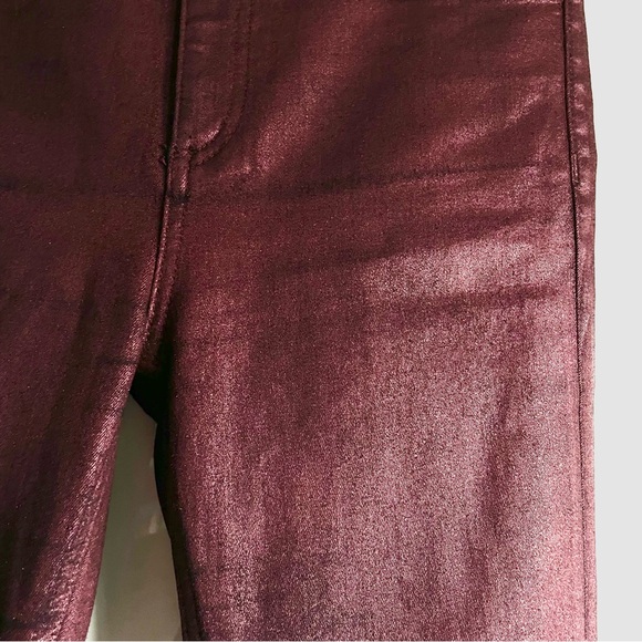 Rag & Bone Red Metallic High Rise Ankle Skinny Jean Size 29 EUC - Picture 10 of 13